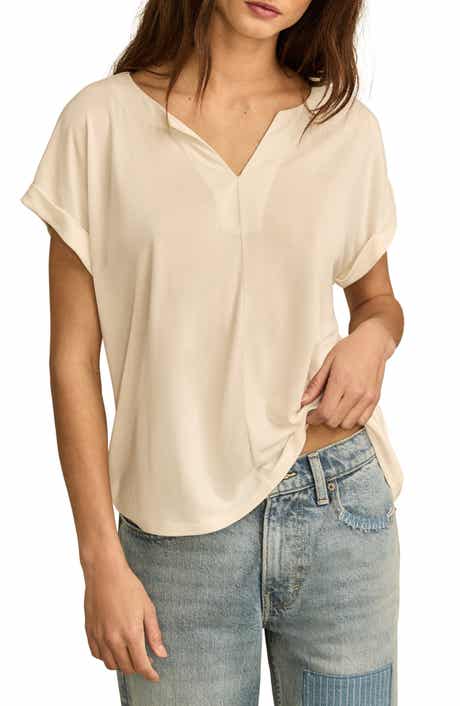 Lucky Brand Sandwashed Notch Neck T-Shirt