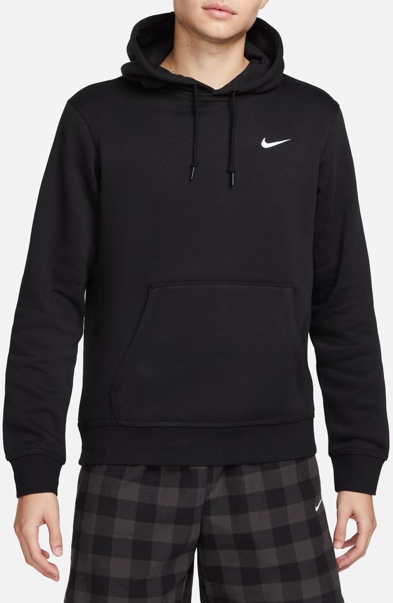 Nike Swoosh Pullover Hoodie, Main, color, Black/ White
