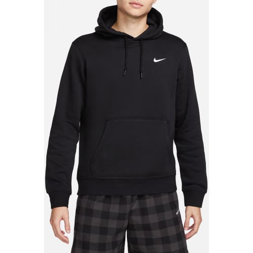 Nike Solo Swoosh Men's Fleece Pullover Hoodie (Black/White)