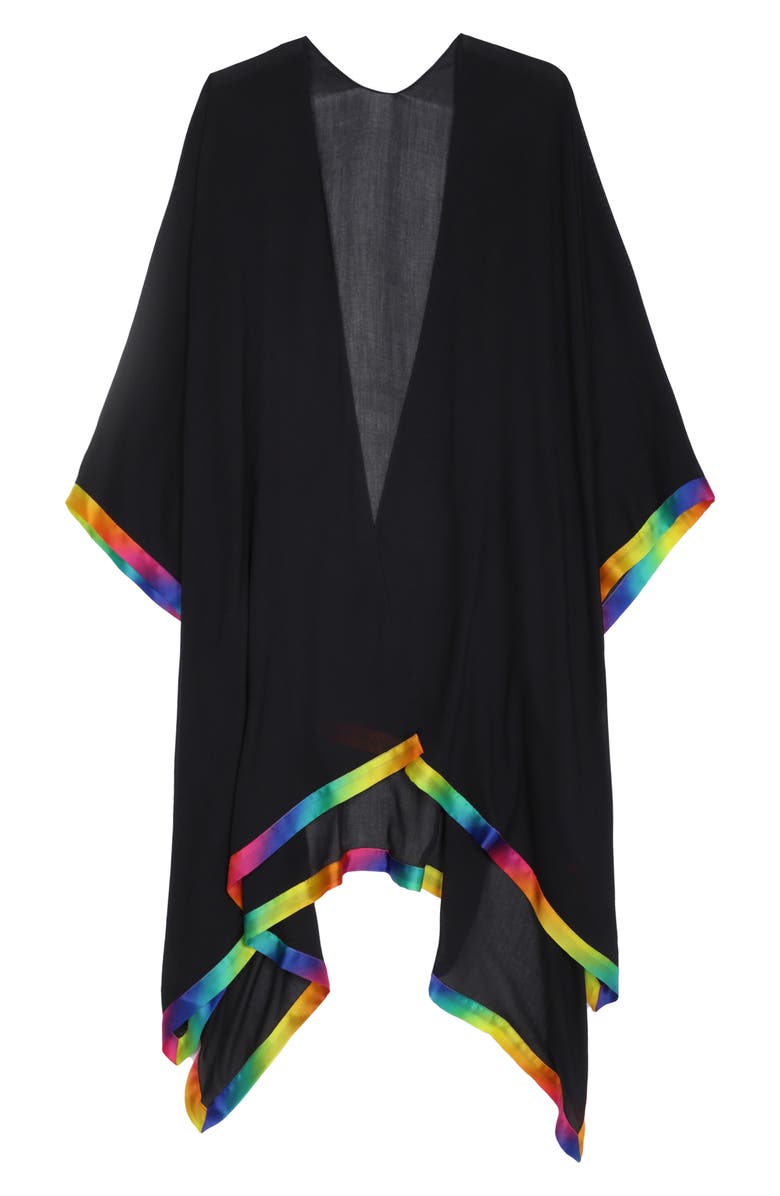 Kurt Geiger London Rainbow Border Ruana, Main, color,