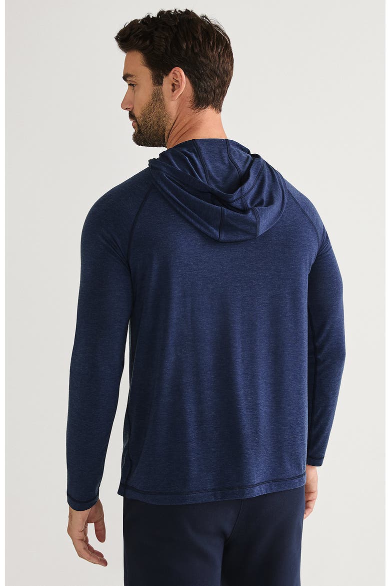 Cooling Long Sleeve UPF 50 Hooded Swim Tee Rash Guard, Alternate, color, Deep Sea Navy Heather