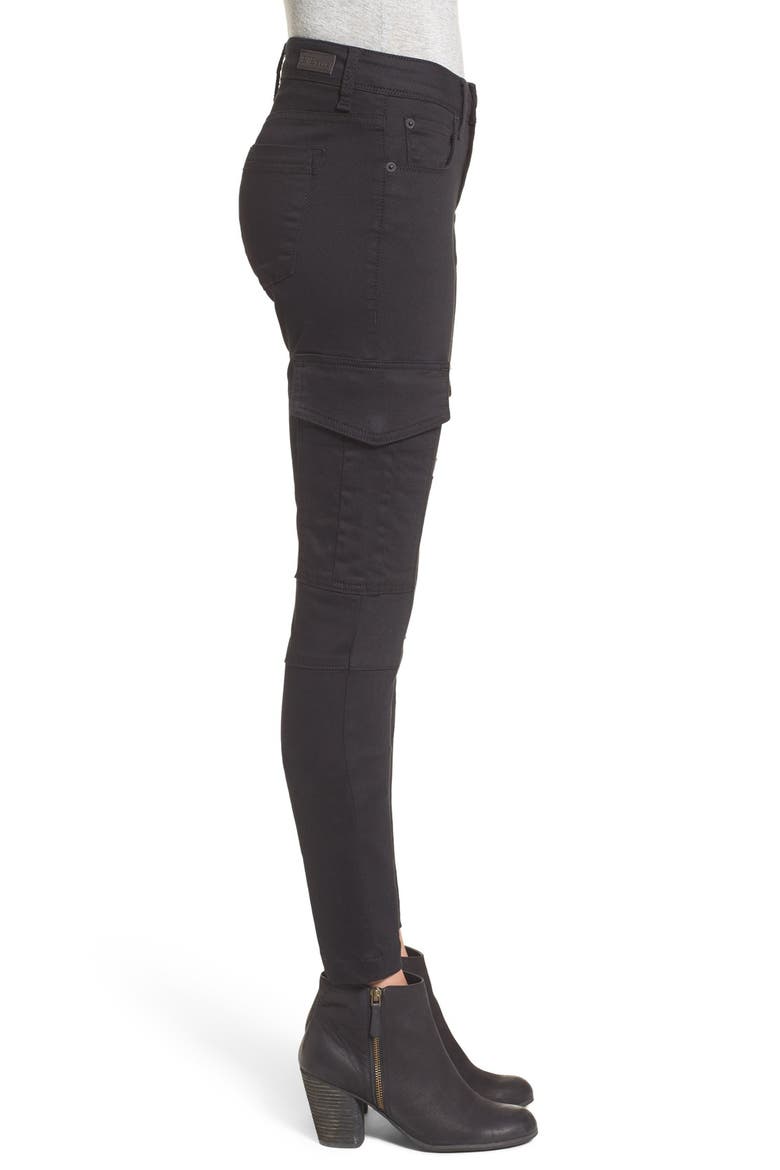 Cargo Pocket Skinny Pants, Alternate, color, BLACK
