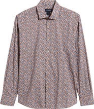 Scott Barber Canclini Regular Fit Floral Cotton Button-Up Shirt