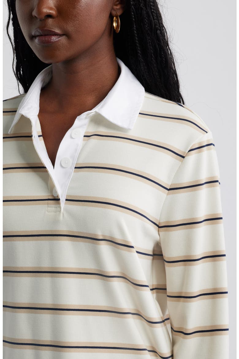 Stripe Long Sleeve Rugby Polo, Alternate, color, IVORY EMILIA STRIPE