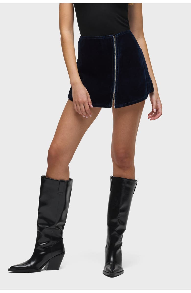 Hudson Jeans Mini Wrap Skort, Main, color, Indigo Flocking