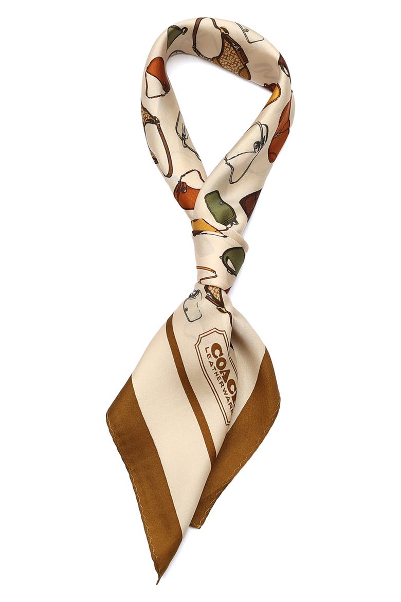 Originals Print Silk Square Scarf, Alternate, color, OCHRE/MAPLE