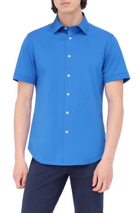 Miles OoohCotton® Solid Short Sleeve Button-Up Shirt