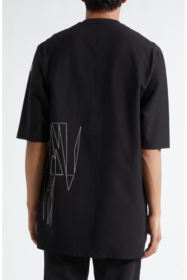 x Rick Owens Jumbo Embroidered Cotton T-Shirt, Alternate, color, BLACK