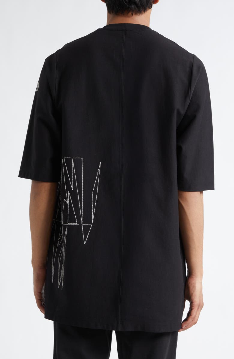 Moncler x Rick Owens Jumbo Embroidered Cotton T-Shirt, Alternate, color, Black