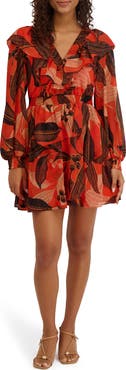 Kensie Ruffle Long Sleeve Minidress