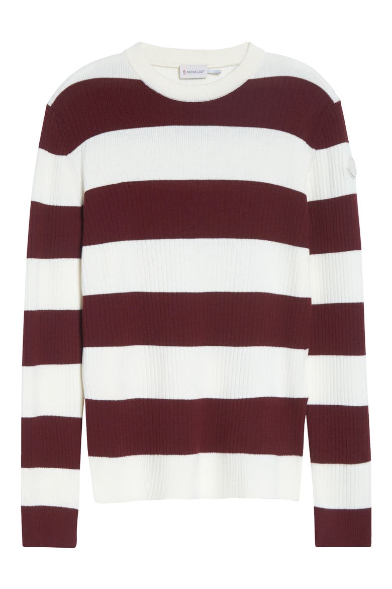 Rugby Stripe Wool Sweater, Alternate, color, BURGUNDY STRIPE