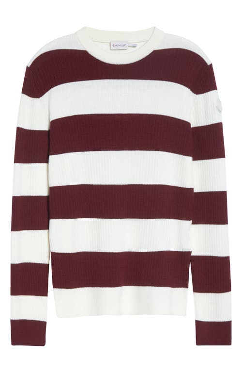 Moncler Rugby Stripe Wool Sweater In Brown