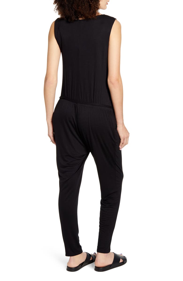 Fourteenth Place Belted Jersey Maternity Jumpsuit, Alternate, color,