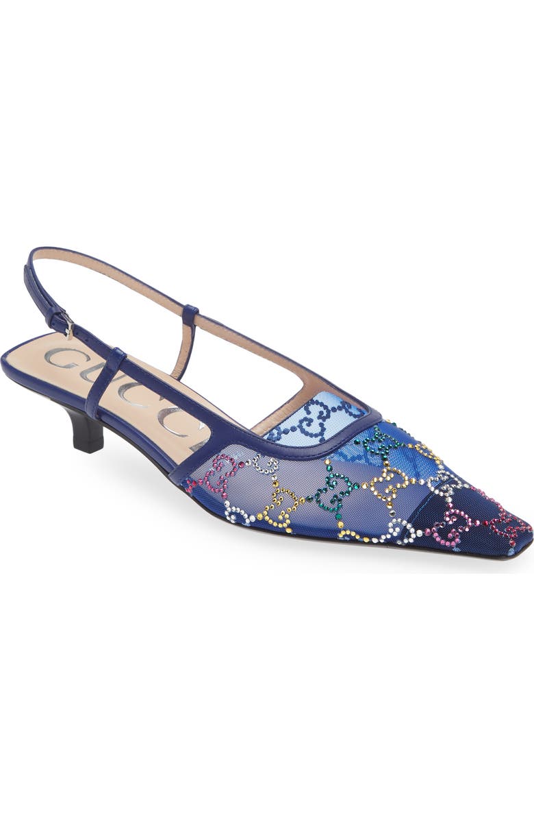 Gucci Tom GG Crystal Embellished Slingback Pump, Main, color,
