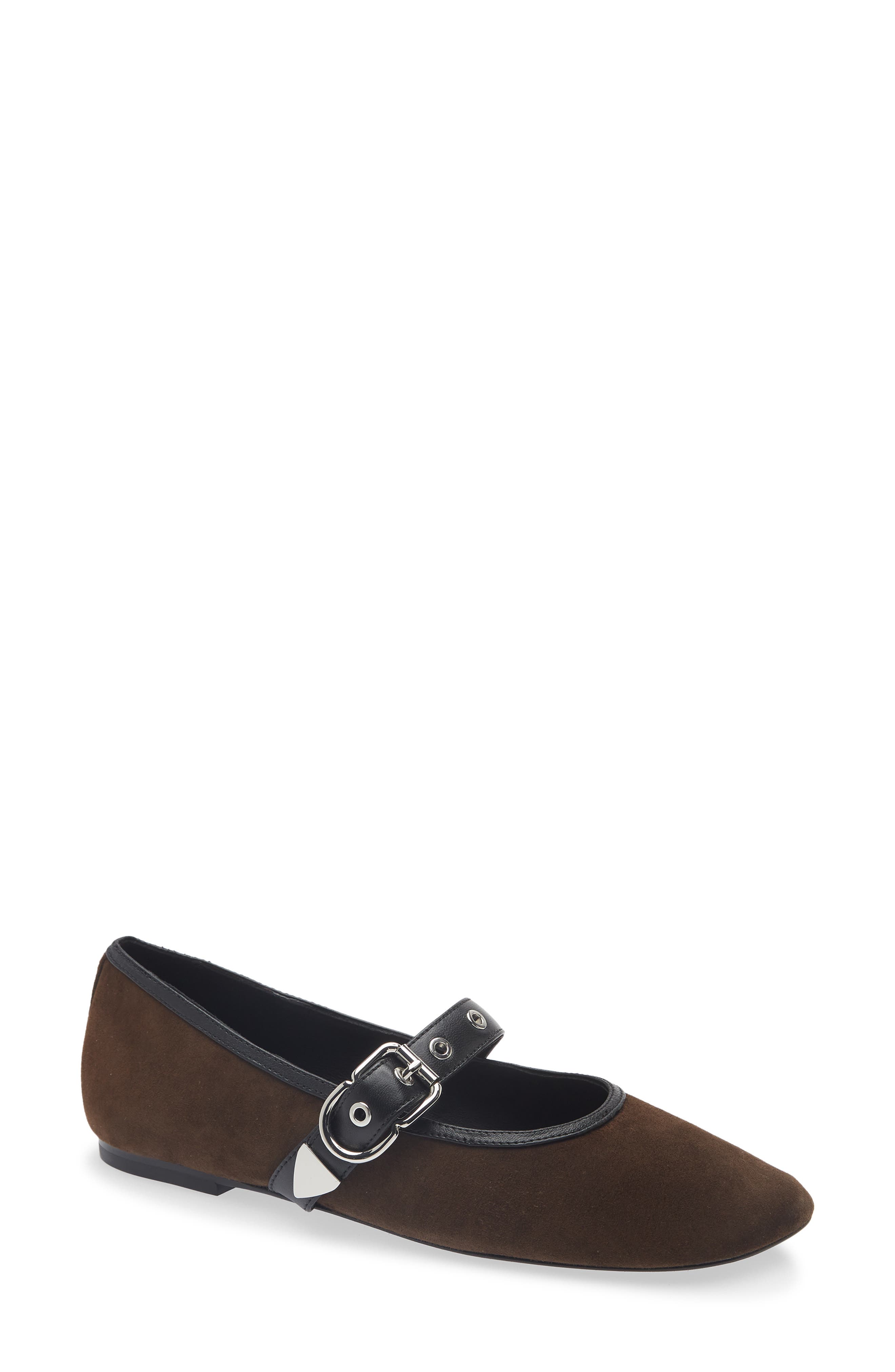 3.1 Phillip Lim Mary Jane Flat, Main, color, Chocolate