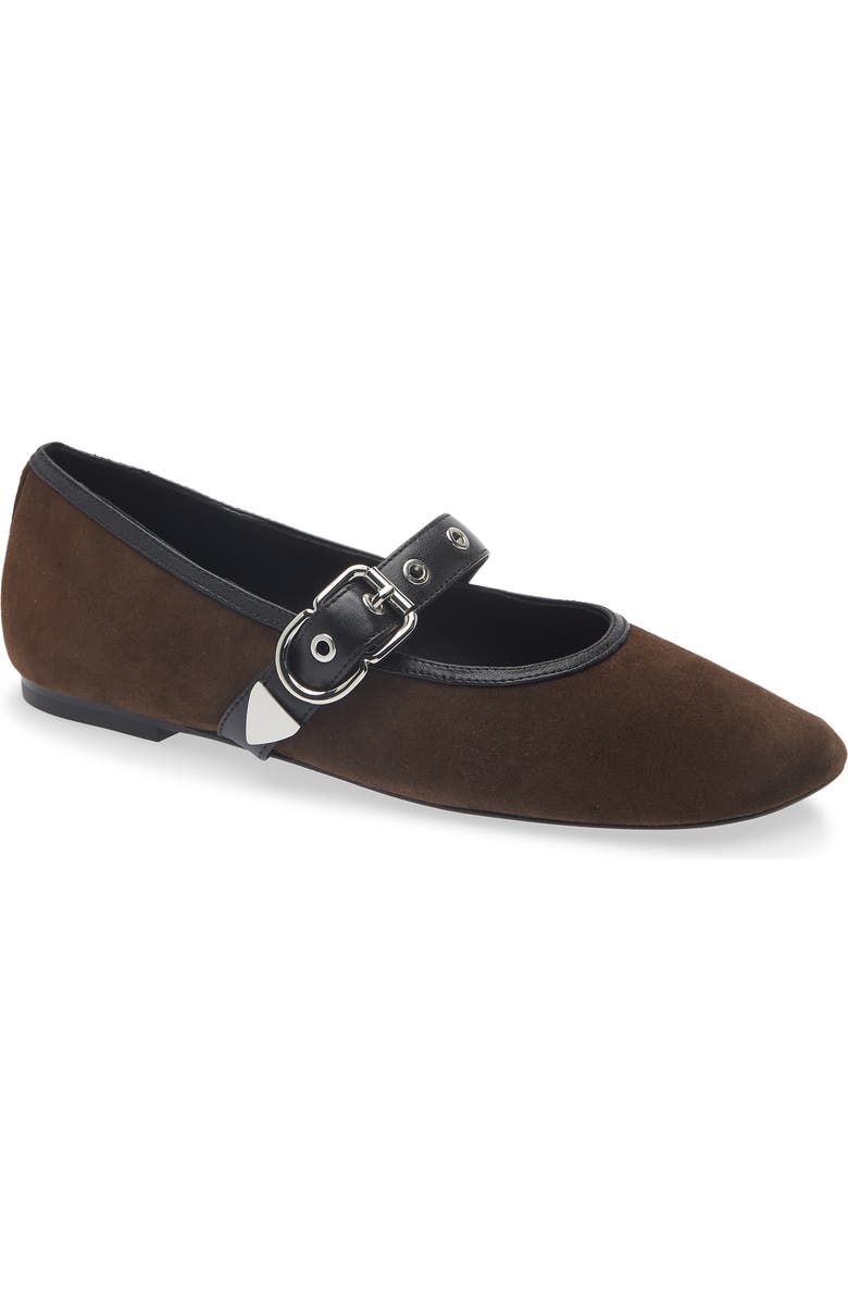 3.1 Phillip Lim Mary Jane Flat, Main, color, Chocolate