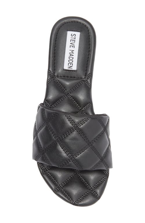 Steve Madden Perrie Quilted Slide Sandal In Black
