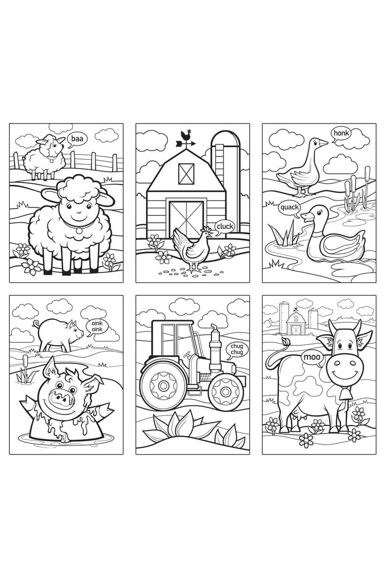 Old MacDonald Coloring Puzzles 6-Pack, Alternate, color, Multicolor