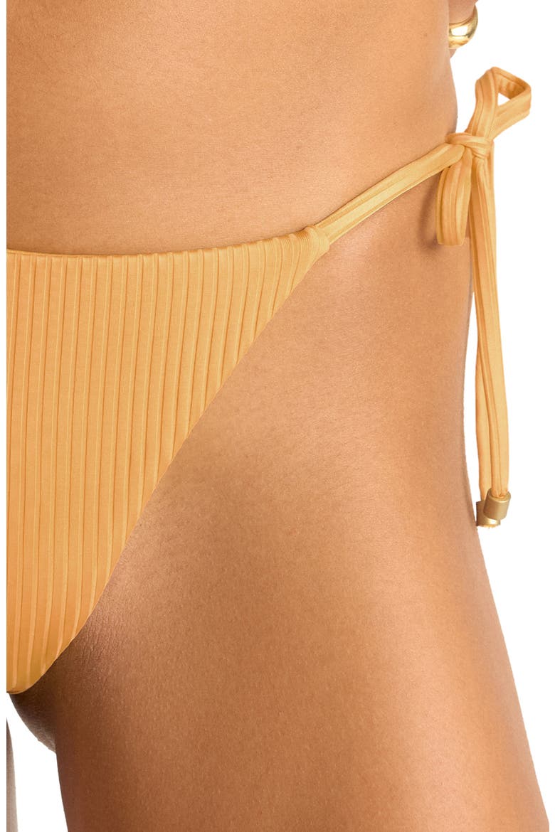 Elle Tie Side Rib Bikini Bottoms, Alternate, color, CREAMSICLE