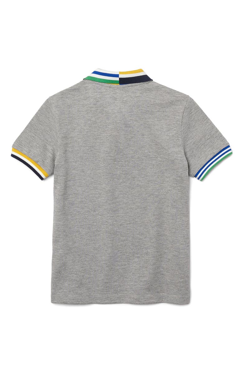 Lacoste Kids' Mismatched Stripe Piqué Polo, Alternate, color, 