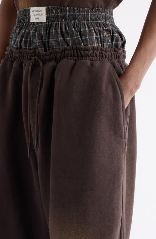 Acne Studios Prowser U Gym Bro Layered Logo Organic Cotton Sweatpants In Brown