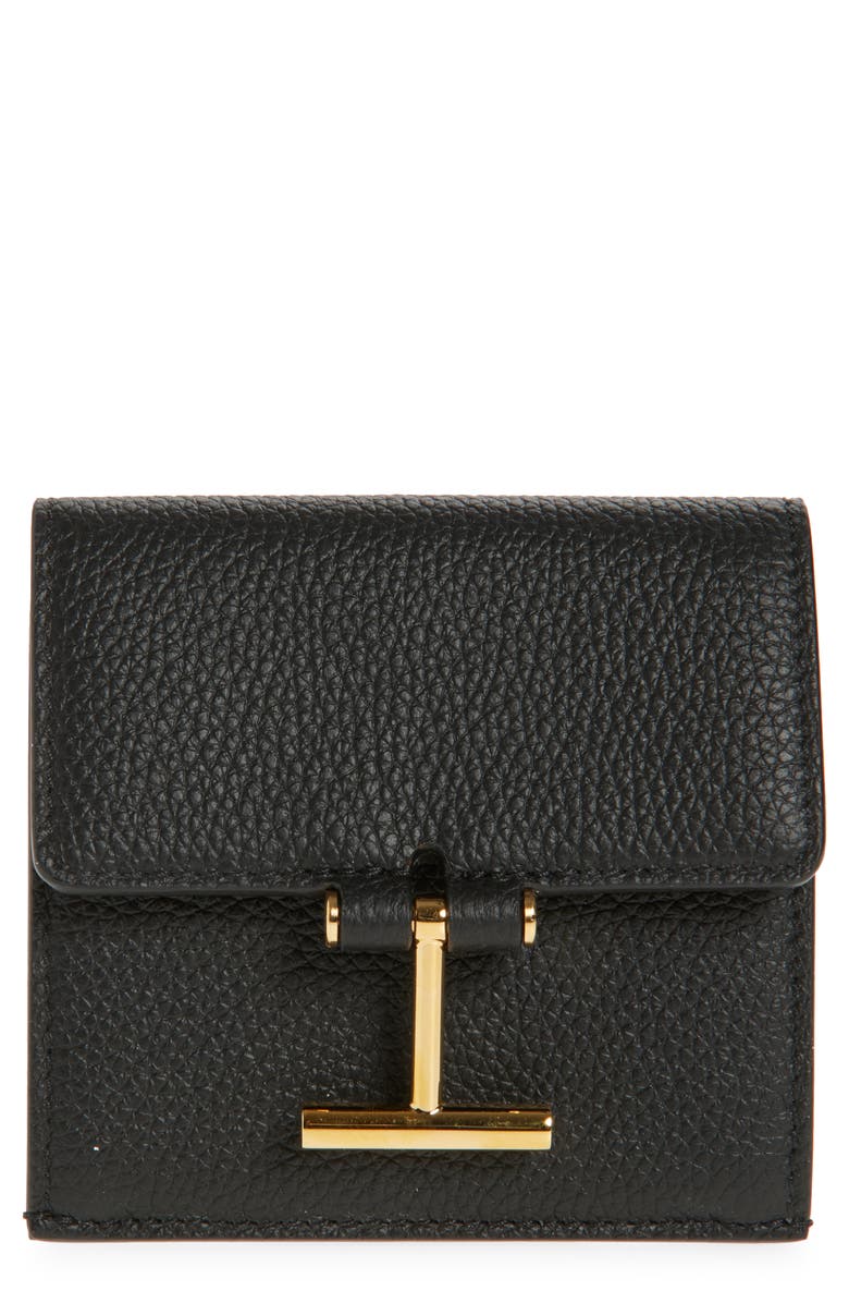 TOM FORD Tara Leather Card Wallet, Main, color,