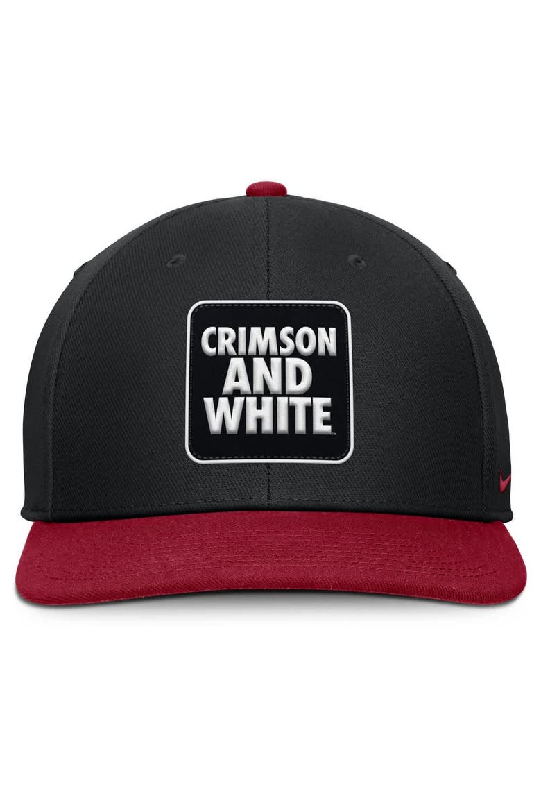 Men's Nike Black/Crimson Alabama Crimson Tide 2025 Sideline Campus Pro Local Snapback Hat, Alternate, color, Black