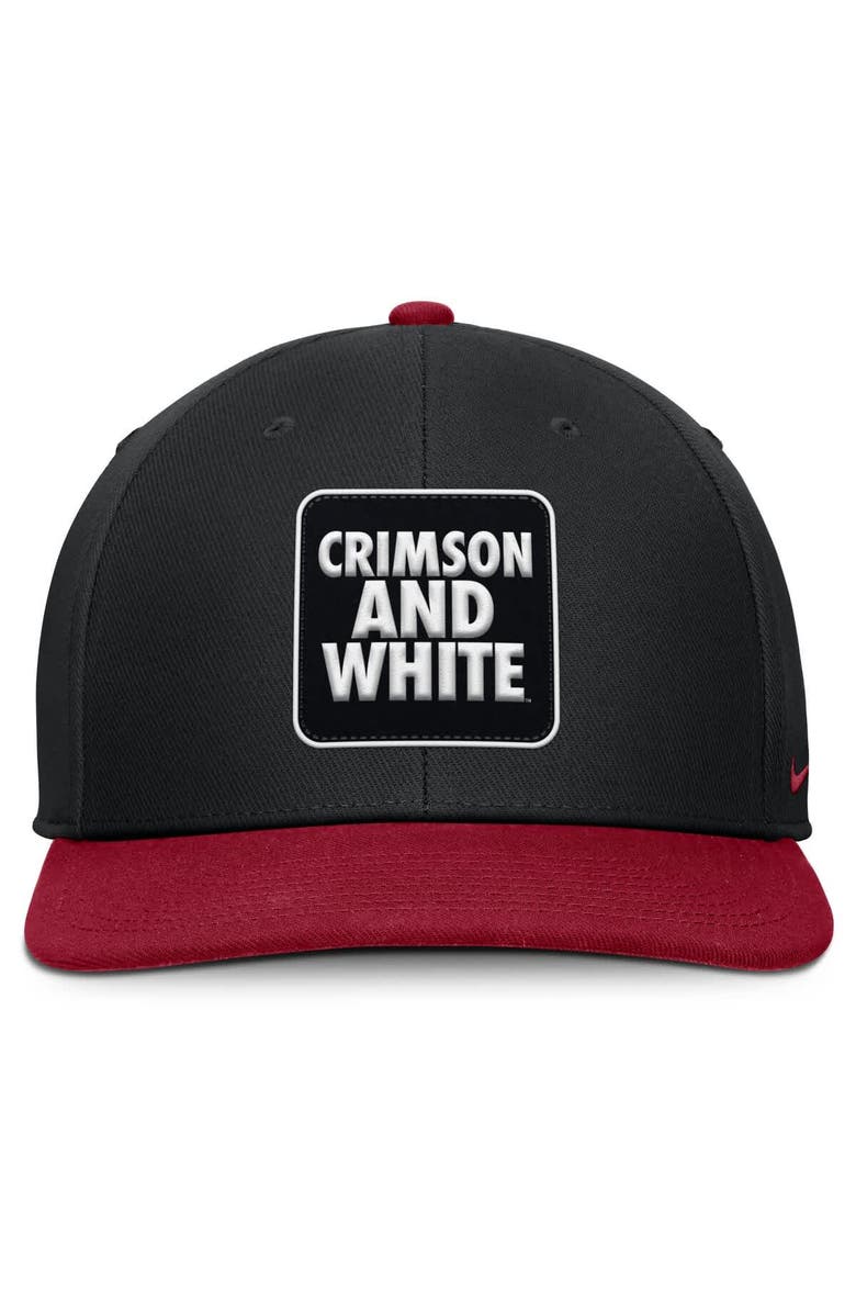 Nike Men's Nike Black/Crimson Alabama Crimson Tide 2025 Sideline Campus Pro Local Snapback Hat, Alternate, color, Black