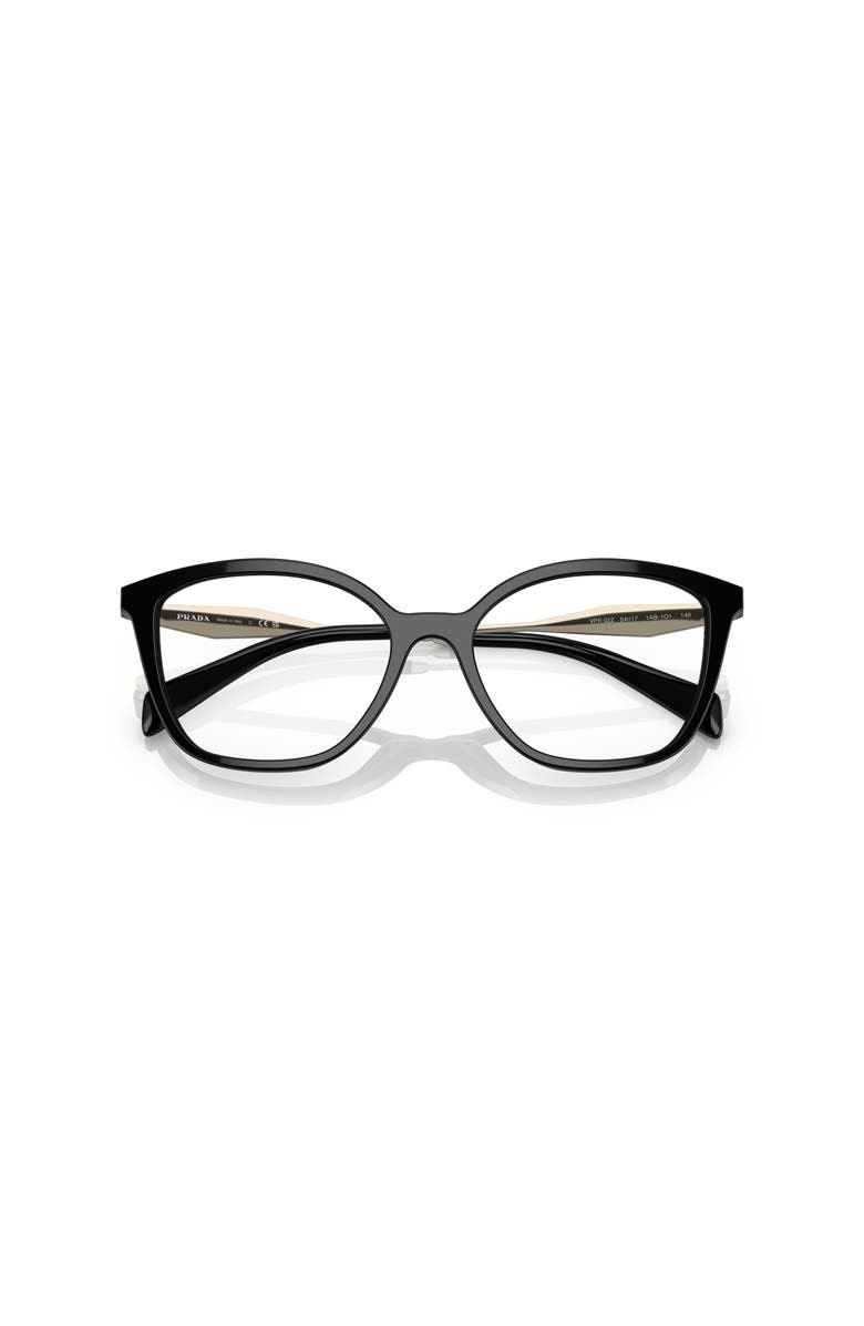 Prada 54mm Butterfly optical glasses, Alternate, color, Black
