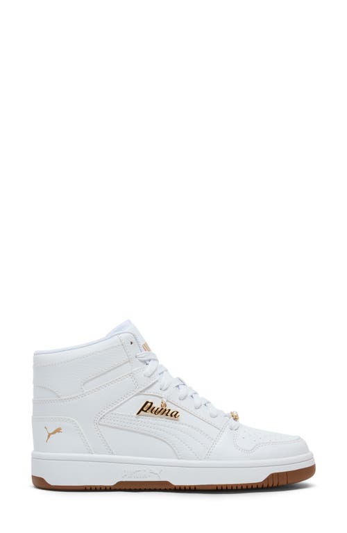 Puma Rebound Layup Bling High Top Sneaker In White