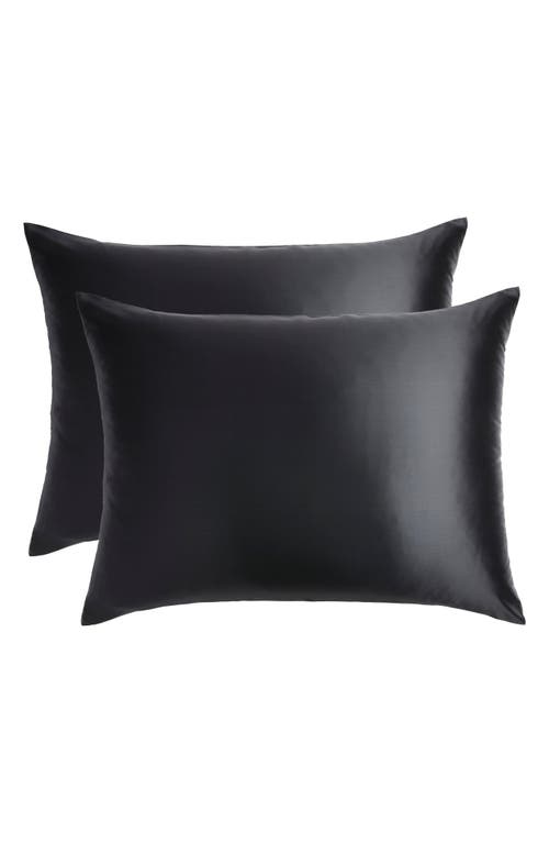 Nordstrom Set Of 2 Silk Pillowcases In Black