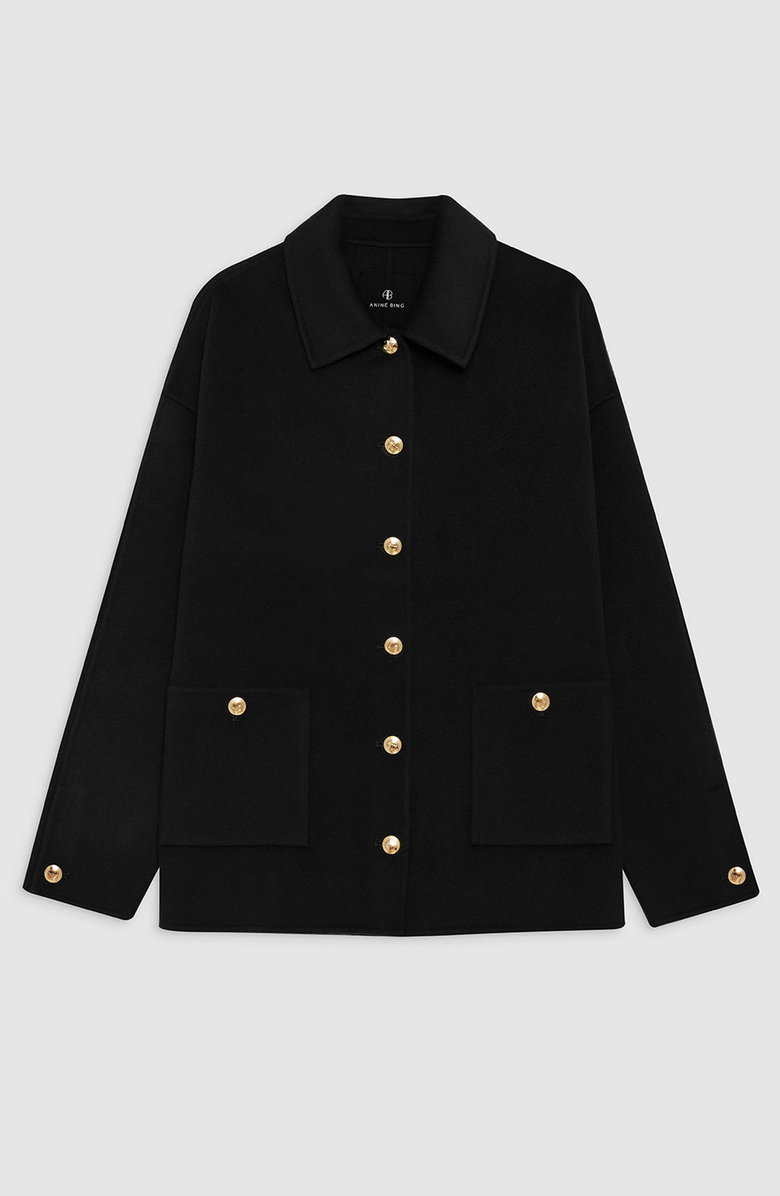 ANINE BING Luca Cashmere Blend Jacket, Alternate, color, Black