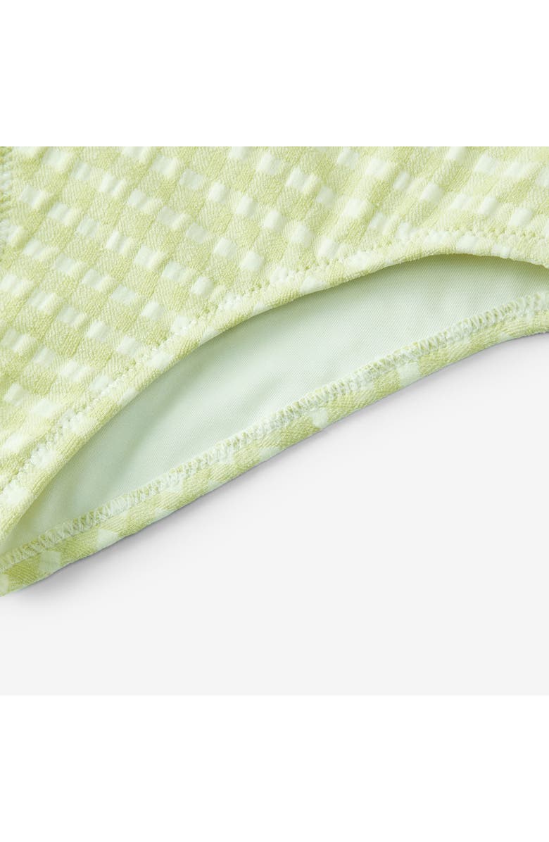 Milkbarn Ruffle Square Neck Swimsuit, Alternate, color, Green Gingham