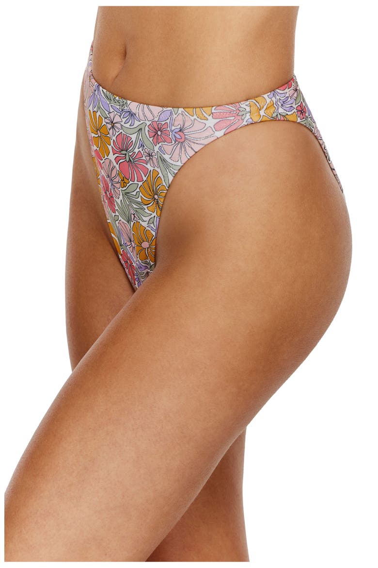 Soft Bloom High Waist Bikini Bottom, Alternate, color, Multi