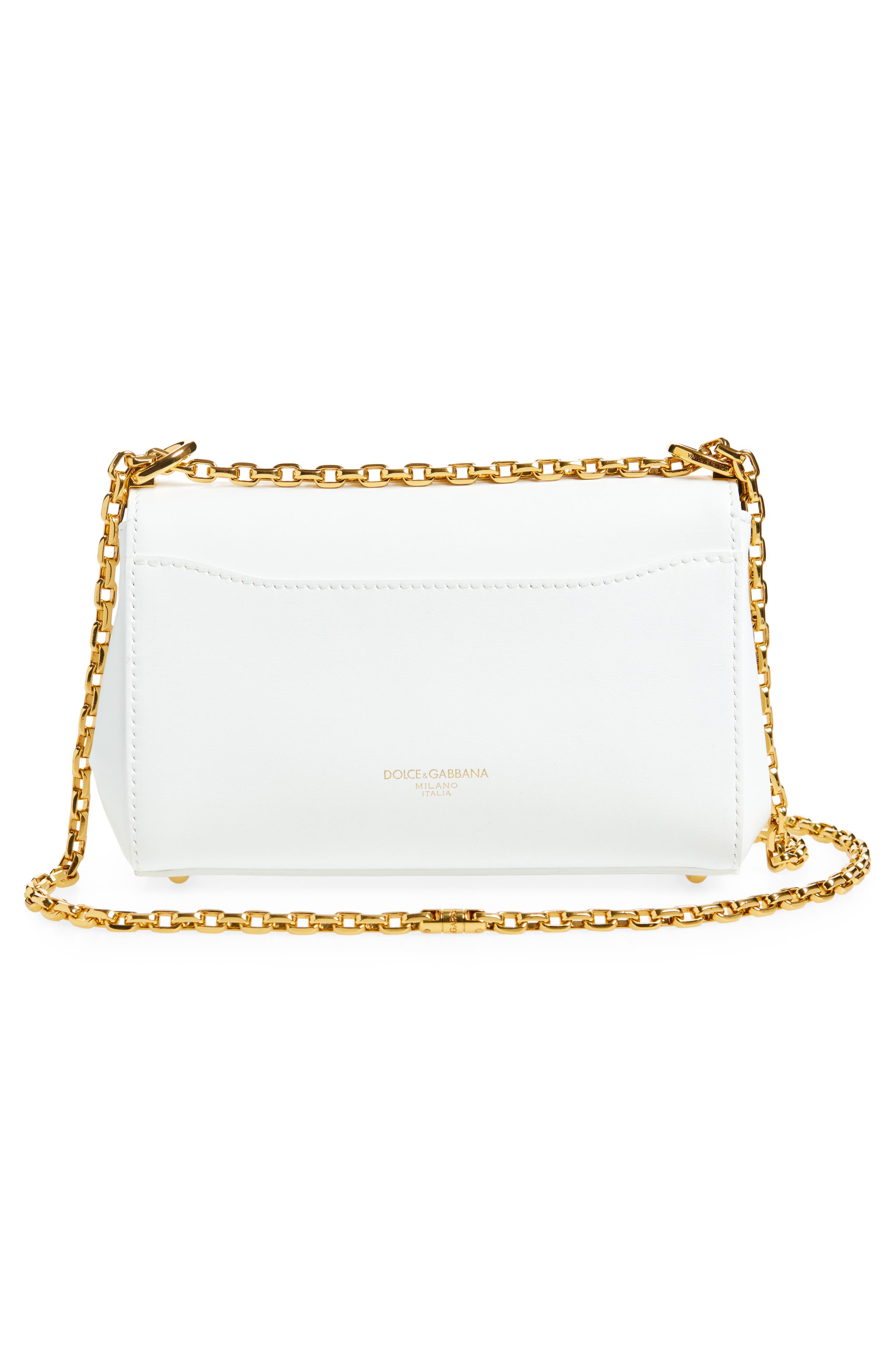 Dolce&Gabbana Marlene Chain Strap Shoulder Bag, Alternate, color, Bianco Ottico