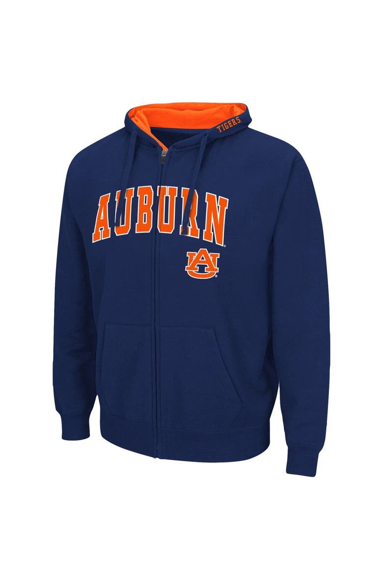 Men's Colosseum Navy Auburn Tigers Arch & Logo 3.0 Full-Zip Hoodie, Alternate, color, Navy