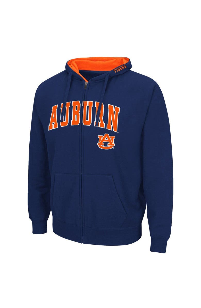 COLOSSEUM Men's Colosseum Navy Auburn Tigers Arch & Logo 3.0 Full-Zip Hoodie, Alternate, color, Navy