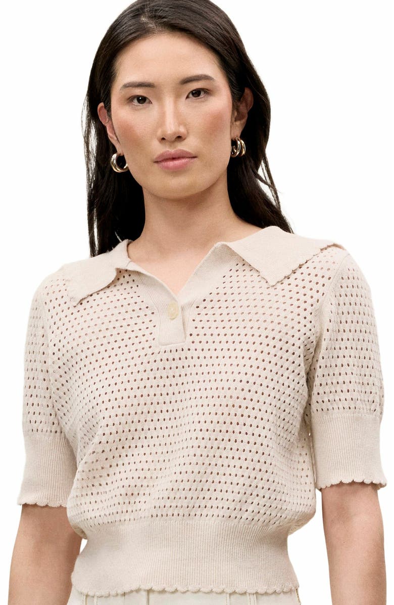 Rebecca Taylor Fern Knit Sweater, Alternate, color, Beige