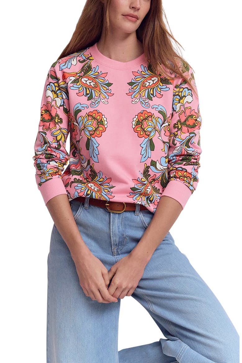 Rosa Print Cotton Sweatshirt, Main, color, MULTI, BOTANICAL FLOURISH