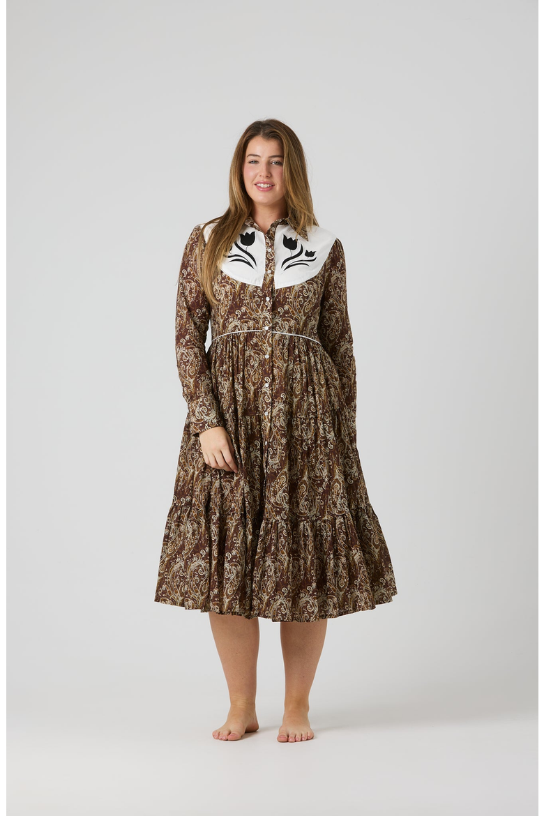 Beck Dress, Alternate, color, Brown Paisley
