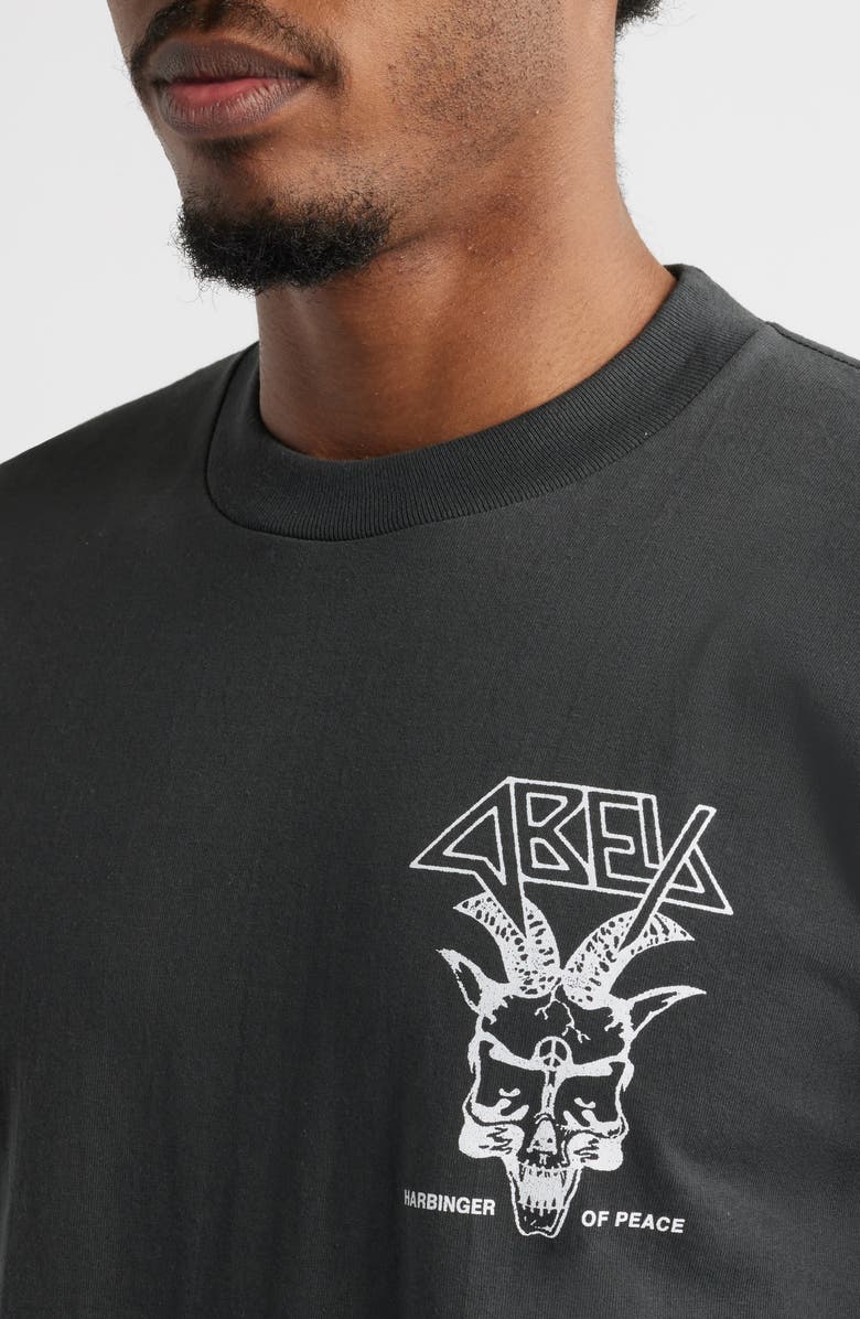 Obey Harbinger of Peace Cotton Graphic T-Shirt, Alternate, color, Vintage Black