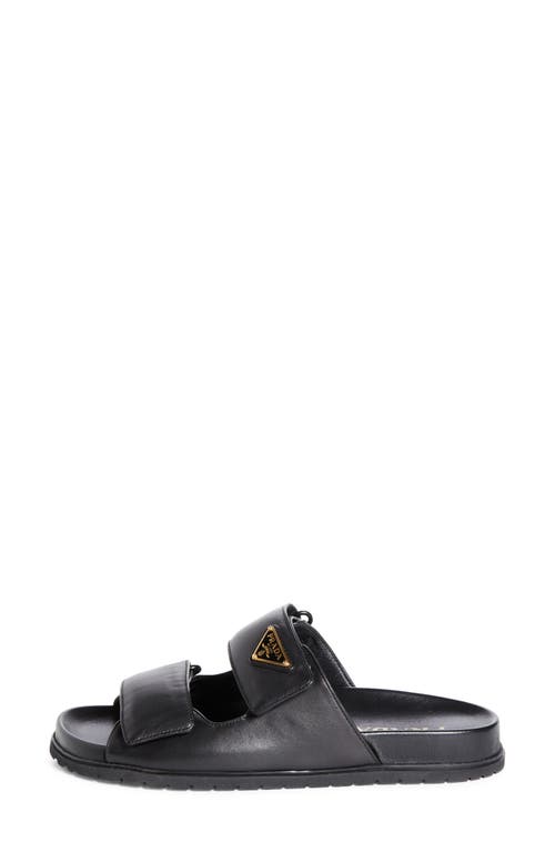 Prada Leather Double-grip Slide Sandals