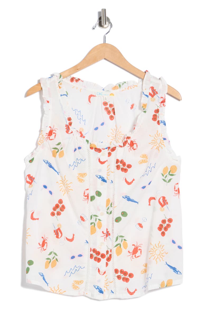 Katina Cotton Tank Top, Alternate, color, SUGAR SWIZZLE CONVERSATIONAL