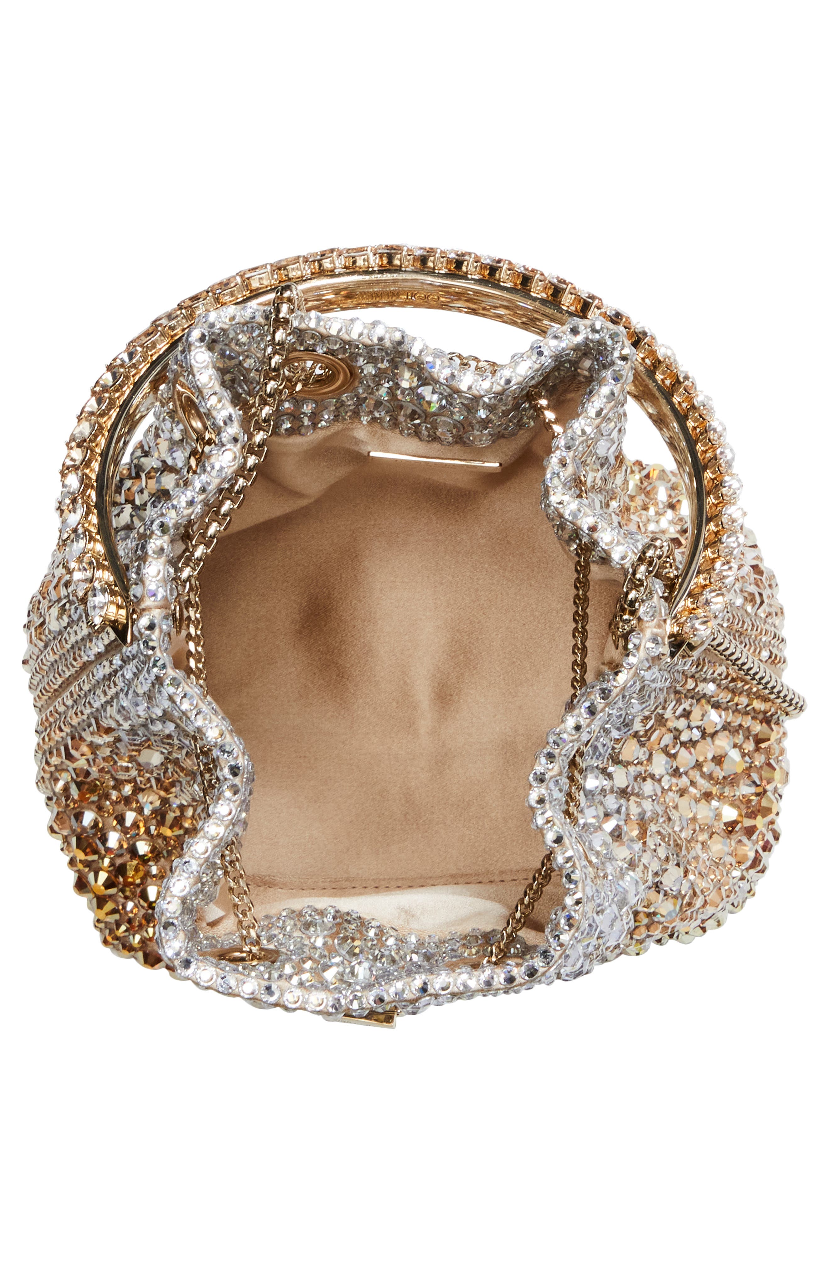 Jimmy Choo Bon Bon Crystal Embellished Top Handle Pouch, Alternate, color, 