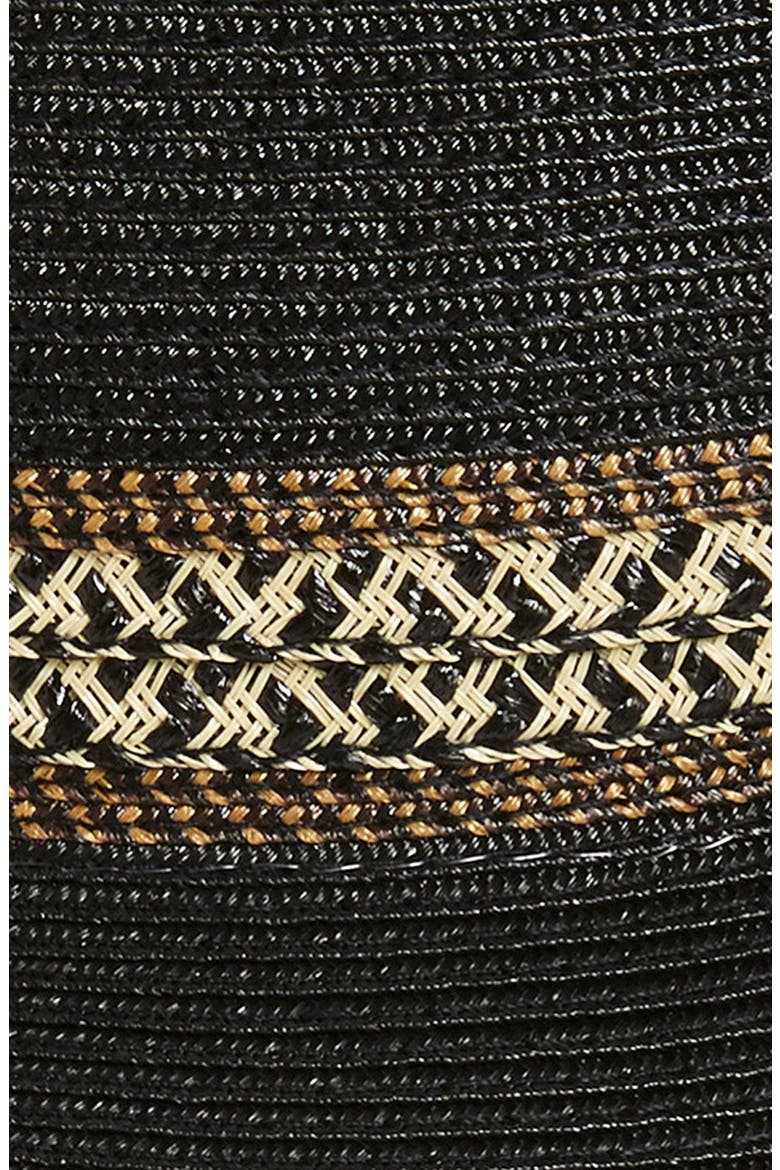Squishee® Straw Fedora, Alternate, color, BLACK MULTI