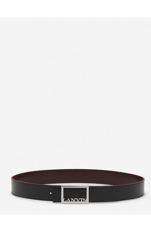 Lanvin Signature Reversible Leather Belt In Black-brown