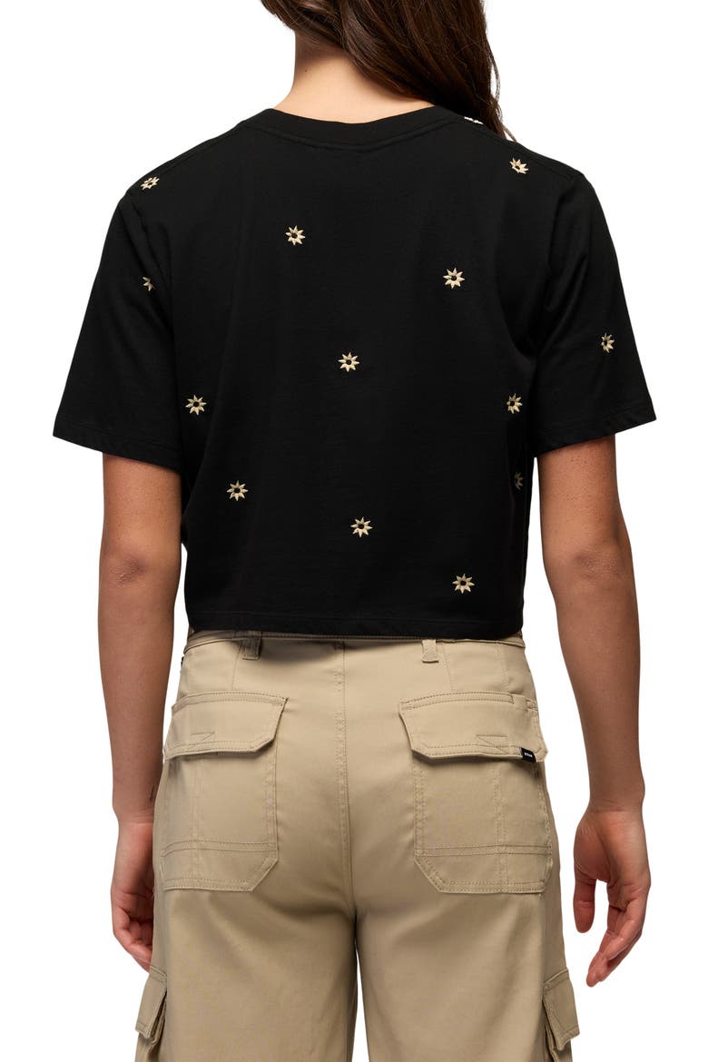 Daisy Embroidered Crop Top, Alternate, color, BLACK