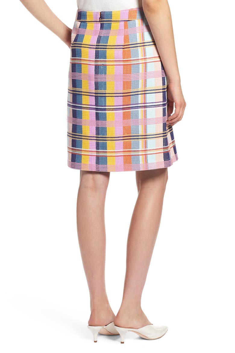 Plaid Tweed Pencil Skirt, Alternate, color, BLUE MULTI TWEED