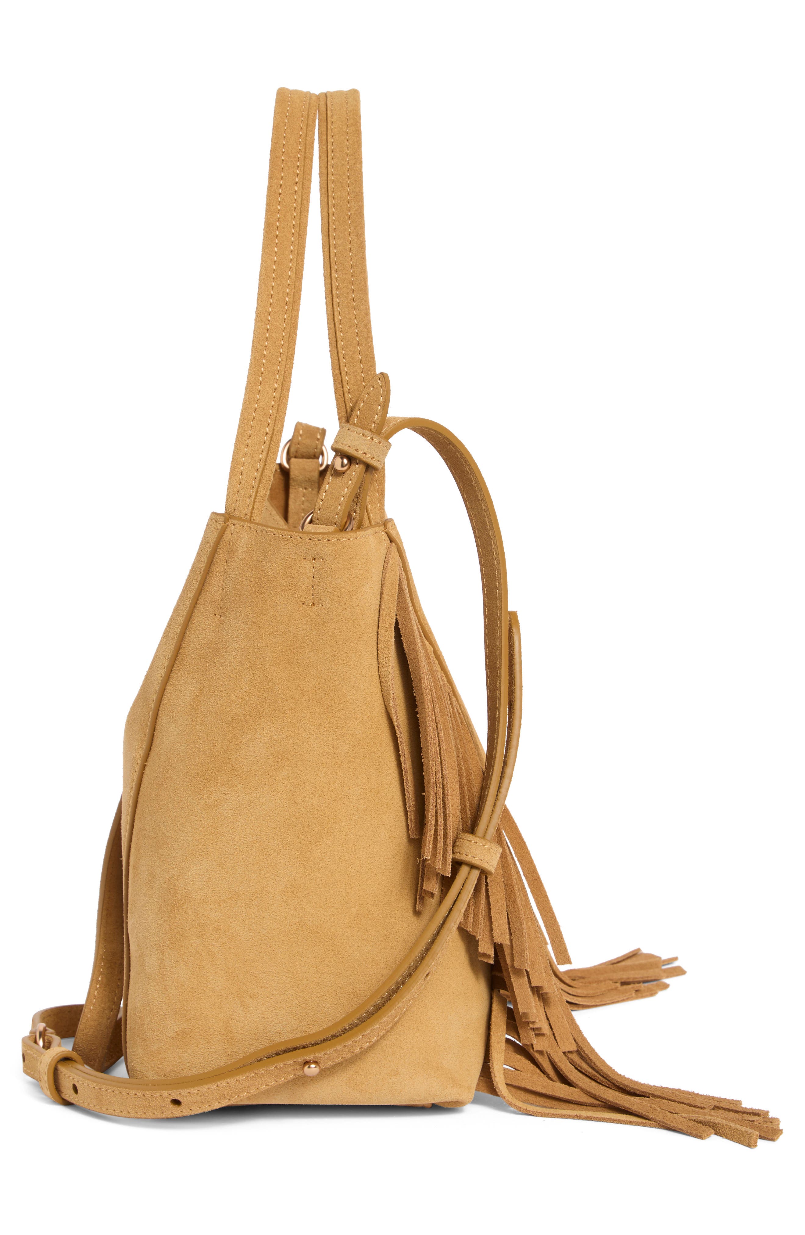 Rhett Fringe Suede Crossbody Bag, Alternate, color, CARAMEL