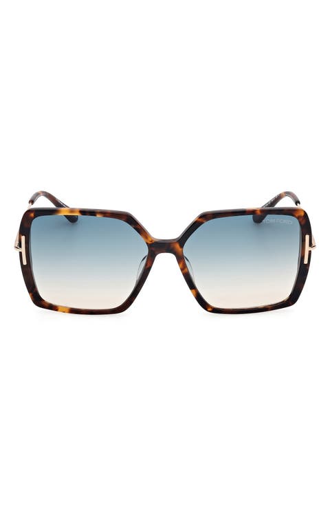 Joanna 59mm Gradient Butterfly Sunglasses